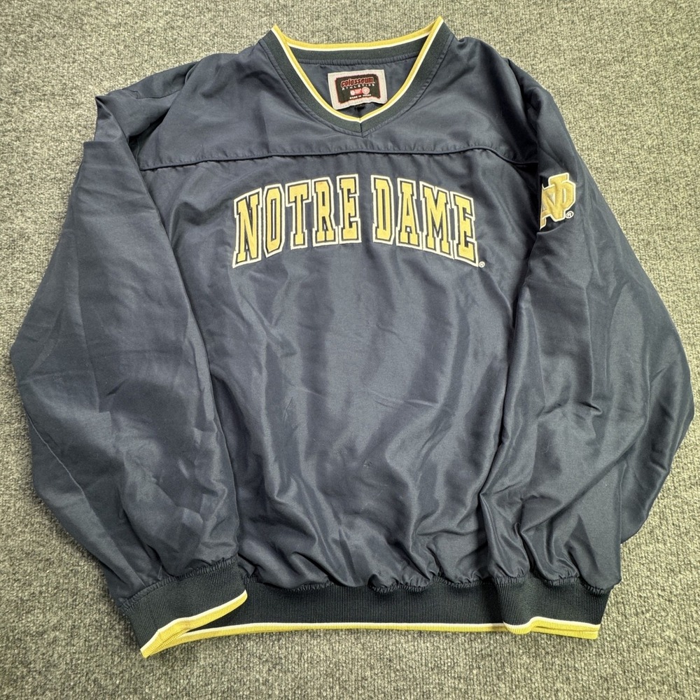 Notre Dame Fighting Irish Colosseum Athletics Windbreaker Mens XL Navy Blue‎ Y2K
